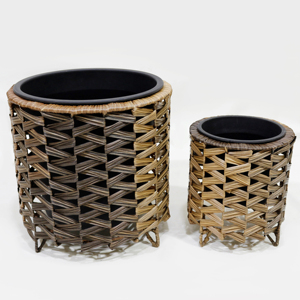 Artex Dong Thap Grandes jardinières d'extérieur faites à la main en jonc de mer et jacinthe d'eau Artisanat naturel écologique - Product Image 1