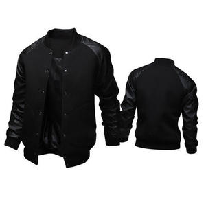 Chaqueta con logotipo personalizado de talla grande, chaqueta universitaria de béisbol, chaqueta universitaria lisa en blanco al por mayor, chaqueta universitaria con mangas de cuero para hombre - Product Image 5