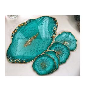 Bandeja de servicio de resina rectangular para baño Bandeja de resina epoxi Bandeja de servicio de resina de la mejor calidad para artículos decorativos - Product Image 2