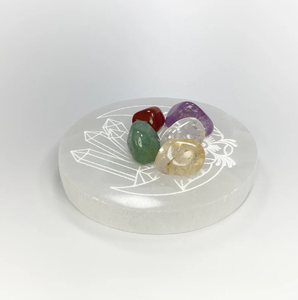 Belle plaque de charge en sélénite avec nouveau design plaque de charge ronde en sélénite blanche naturelle à vendre - Product Image 5