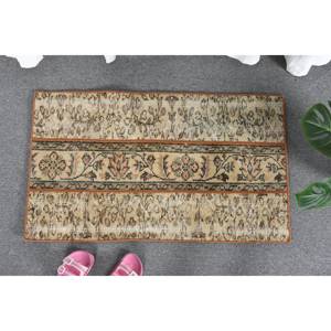 Alfombra tradicional de lana Beige de 1,8x3 pies, diseño de retales turcos, látex para el hogar, para entrada, mesita de noche, pasillo rectangular - Product Image 1