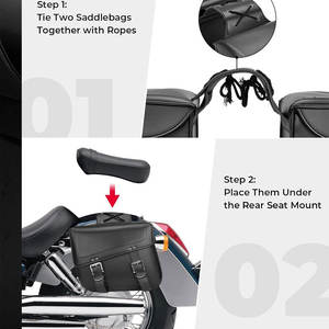 Sacs de selle de moto imperméables à la mode avec logo personnalisé sacs de selle de moto en cuir de marque privée avec logo personnalisé - Product Image 4
