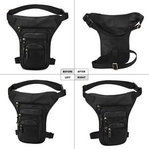 Riñonera multifunción de cuero genuino para hombres y mujeres, riñonera de pierna caída para motocicleta, bandolera de cuero genuino - Product Image 2