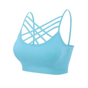 Joxar-Sujetador deportivo sin costuras con almohadillas extraíbles para mujer, Bralette cruzado Triple frontal para Fitness - Product Image 4