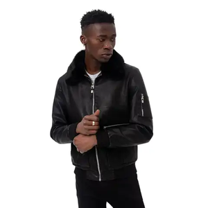 Mens Coated <b>Sheep</b> <b>Skin</b> <b>Jacket</b> High Grade Outerwear Featuring Elegant Form Smooth Texture Modern Styling Waterproof Windproof - Product Image 5
