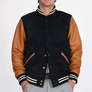 Veste de baseball classique pour homme, logo personnalisé imprimé sur le devant, mélange de laine, respirante, séchage rapide, utilisation hivernale - Product Image 3