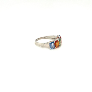 Bijoux fins, bague de fiançailles et de mariage en argent sterling 925 plaqué or, multi-saphir, certification IGI, cadeau pour femme - Product Image 2