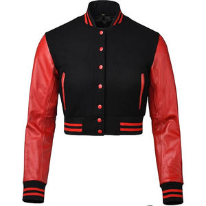 Veste universitaire classique pour femme, coupe régulière, respirante, légère, manches en laine, style urbain, un seul bouton, logo personnalisé - Product Image 1