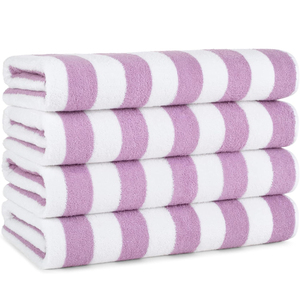 Serviette de bain à rayures de luxe en coton 100% personnalisé en gros serviette de bain durable et facile à sécher pour hôtel et plage couleur unie absorbante - Product Image 4