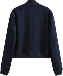 Stylish Women Crop Varsity Jacket Long Sleeve Casual Wear Trending Custom Color and Size Low MOQ Crop Varsity <b>for</b> Women - Product Image 3