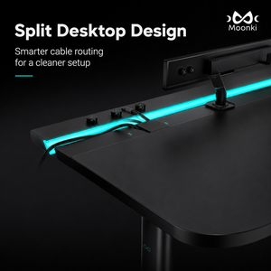 Dual Motor Magnetic Cable Management <b>Gaming</b> Desk with COB Lighting and Memory <b>Control</b> for Professional <b>Gaming</b> Setups - Product Image 2