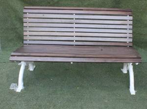 Vente en gros de banc en résine aspect bois naturel 3D marron et blanc imperméable à l'eau classique décoration de parc de jardin intérieur/extérieur - Product Image 2