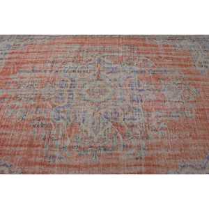 พรมตุรกี ขนาด 6.2x9.3 ฟุต พรมวินเทจ พรมขนสัตว์ลายดอกไม้สีแดงน้ำเงิน - Product Image 5