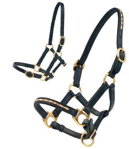 Halter estable de cuero mini Halter de cuero suave resistente, banda para la nariz y piezas para las mejillas cuello suavemente subyacente-2 pliegues ajustables - Product Image 4