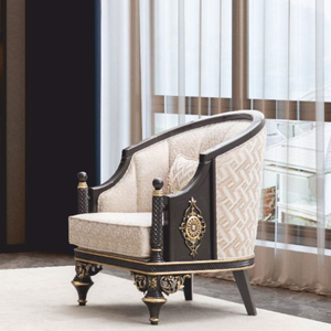 Luxury Royal Style Armchair <b>Hand</b>-Carved Gold Leaf Accent Single Sofa <b>Chair</b> for Living Room - Product Image 5