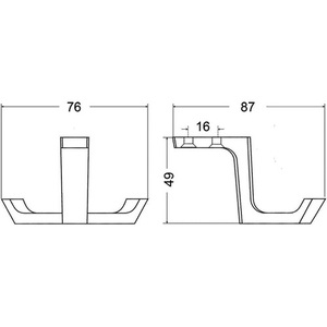 ตะขอแขวนผนังแบบคู่ รุ่น 0200 ขนาดกว้าง 87 มม. สูง 49 มม. จาก HERMETA - Product Image 3