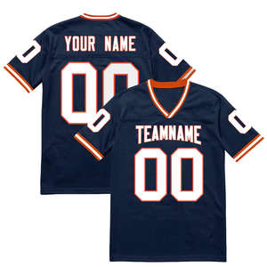 Maillot de football américain personnalisé bleu marine et rouge, nom et numéro personnalisés, uniforme d'équipe, maille respirante, manches courtes, vêtements de sport, ensembles de haute qualité - Product Image 5
