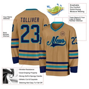 Wholesale Professional Men's Ice Hockey Jersey with Custom V-Neck Collar Design Customizable Hockey Wear - Product Image 3