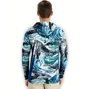 Sudadera con Capucha de Pesca con Protección Solar UV para Hombre, Diseño de Logotipo Personalizado, Sublimada, UPF 50, Servicio OEM - Product Image 2