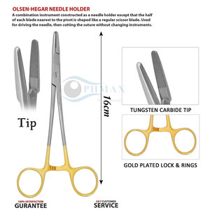 Portaagujas OLSEN Hegar con mordazas dentadas para un agarre firme y un manejo preciso Portaagujas OLSEN Hegar de alta calidad - Product Image 3