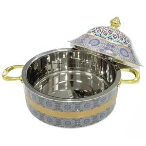 Serveur de nourriture chaude en acier inoxydable de qualité assurée avec un revêtement multicolore magnifique, parfait pour les délices arabes mijotés - Product Image 2