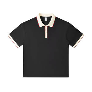 Polo para hombre, nuevo estilo, algodón, antiarrugas, sólido, XL, hombro suelto, manga corta, cuello contrastante, polos - Product Image 2