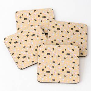 Best Quality Wooden Coasters Green Color with Left Printed Tea <b>Cup</b> Serving 4-Piece Set Hot Selling Kitchenware Placemats - Product Image 6