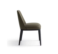 Chaise de salle à manger design moderne Vivienne avec revêtement en cuir synthétique et pieds en bois, mobilier pour la maison