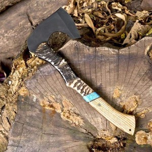Tomahawk High Carbon Steel Axe Handmade with High Quality <b>Cow</b> Leather Sheath for DIY Camping and Outdoor Purposes - Product Image 6