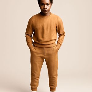 Chándal Vintage lavado con ácido personalizado para hombre, Conjunto de sudadera con capucha y pantalones de chándal de retazos desgastados - Product Image 3