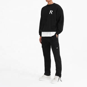 Sweat-shirt unisexe surdimensionné de luxe 380 g/m² en molleton français lourd, imprimé, brodé, logo personnalisé, sweat-shirts hip-hop, automne - Product Image 6