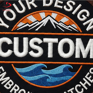 High Quality Embroidered <b>Sew</b>-<b>On</b> Custom Garment <b>Patches</b> with Canvas Fabric 3D Stitching Custom Colors - Product Image 3