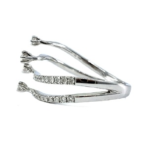 Decorative Meteor Modern Logo Style Cluster Diamond Pave Setting 18k White Gold Wedding Engagement Bands for Anniversary Party - Product Image 2