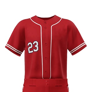 Uniformes de baseball personnalisés pour hommes en gros, pas chers, respirants, couleur rouge, ensemble de vêtements de sport, sublimation, baseball personnalisé pas cher pour hommes - Product Image 5