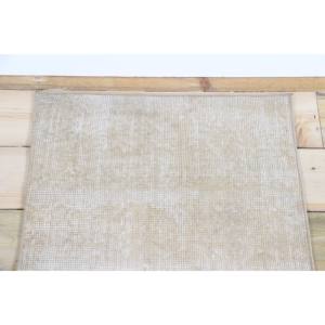 Tapis de 1,7 x 3,5 pieds, tapis turc vintage, tapis beige, tapis en laine - Product Image 4