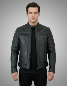 Veste en cuir pour hommes de style motard à manches longues personnalisée nouvel hiver chaud taille adulte veste en cuir pour hommes course automobile - Product Image 4