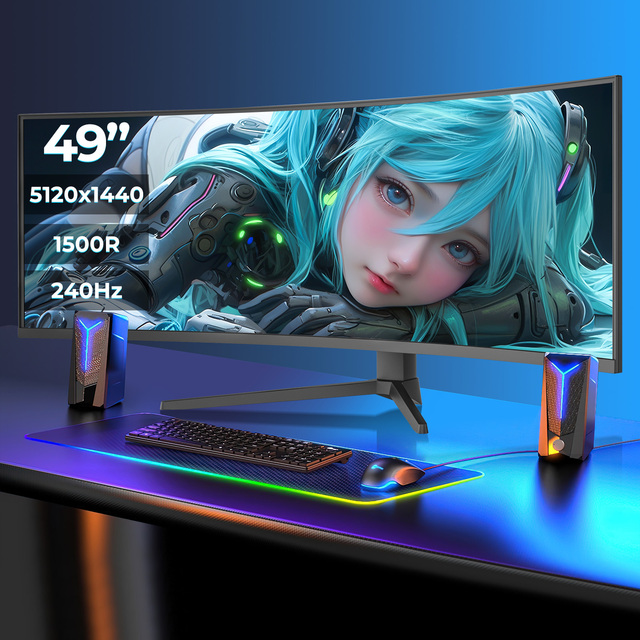 5K 1500R Curved Ultrawide Monitor 49 Inch 120hz 180hz 240hz Computer Screen 1ms VA Panel Lcd Gaming Pc Monitor for Sales
