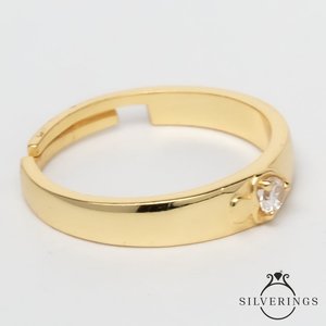 Silverings - Anillo de Plata de Ley 925 con Circonita, Diseño Rey de Mi Corazón, para Uso Diario, Platino con Baño de Rodio - Product Image 3