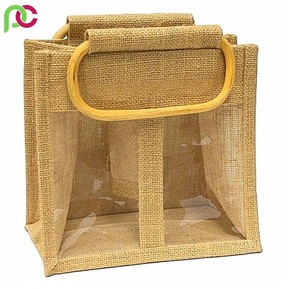 Bolsa de yute para vino, bolsa de regalo de yute, arpillera personalizada, de yute, para aniversario, boda, compromiso y compras - Product Image 5