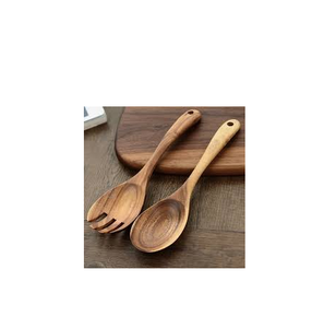 Juego de cuchara y tenedor de madera de Acacia pulida personalizada, vajilla de fabricante, juego de cubiertos de madera, venta al por mayor, Exportación - Product Image 5