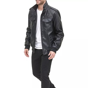 Factory Direct Sales <b>Men's</b> Leather <b>Jackets</b> Fashionable <b>Men</b> Leather <b>Jacket</b> - Product Image 3