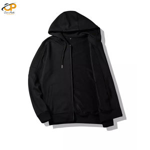 Sudadera con capucha para hombre, de 100% algodón, con cremallera, logo personalizado, de gran tamaño, peso pesado, liso, venta al por mayor - Product Image 2