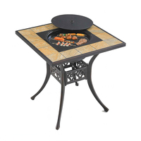 Ensemble de mobilier de jardin moderne en aluminium moulé pour 8 personnes, idéal pour les hôtels, les cours, les villas, les barbecues et les tables à manger en plein air