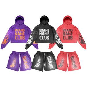 T-shirts et shorts deux pièces de couleur noire confortable de coupe régulière pour les survêtements pour hommes - Product Image 1