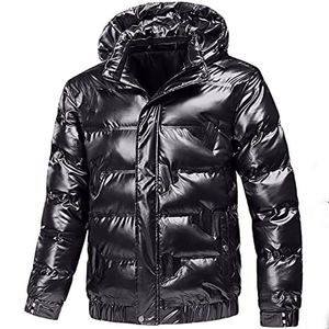 Manteau d'hiver de couleur unie pour l'extérieur, manteau chaud et épais pour hommes, veste bouffante, logo personnalisé, veste d'extérieur, vente en gros - Product Image 1