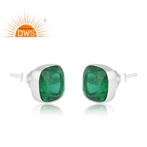 Stylish Design Sterling Silver Doublet Zambian <b>Emerald</b> Quartz Gemstone <b>Earring</b> Custom Jewelry for Women Gift for Her - Product Image 3