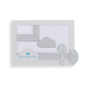 Ensemble de literie 3 pièces en coton 100% tissé - Modèle Cloud pour drap de bébé - Product Image 1