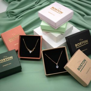 Boston Sinh Thái Biểu Tượng Tùy Chỉnh Hộp Đồ Trang Sức Sang Trọng Bao Bì Cho Mặt Dây Chuyền Nhiều Màu Sắc Cho Quà Tặng - Product Image 5