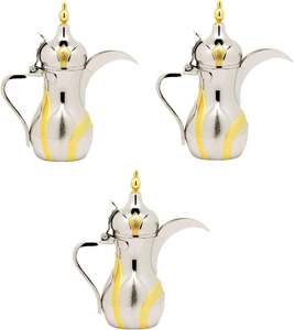 Bouilloire et cafetière à rayures dorées par galvanoplastie Ustensiles de cuisine et outils de café de haute qualité Théière artisanale Prix d'usine - Product Image 4