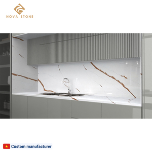 3cm calacatta Vàng Nhân Tạo Trắng Quartz <span class=keywords><strong>slab</strong></span> nhà bếp Countertop - Product Image 2